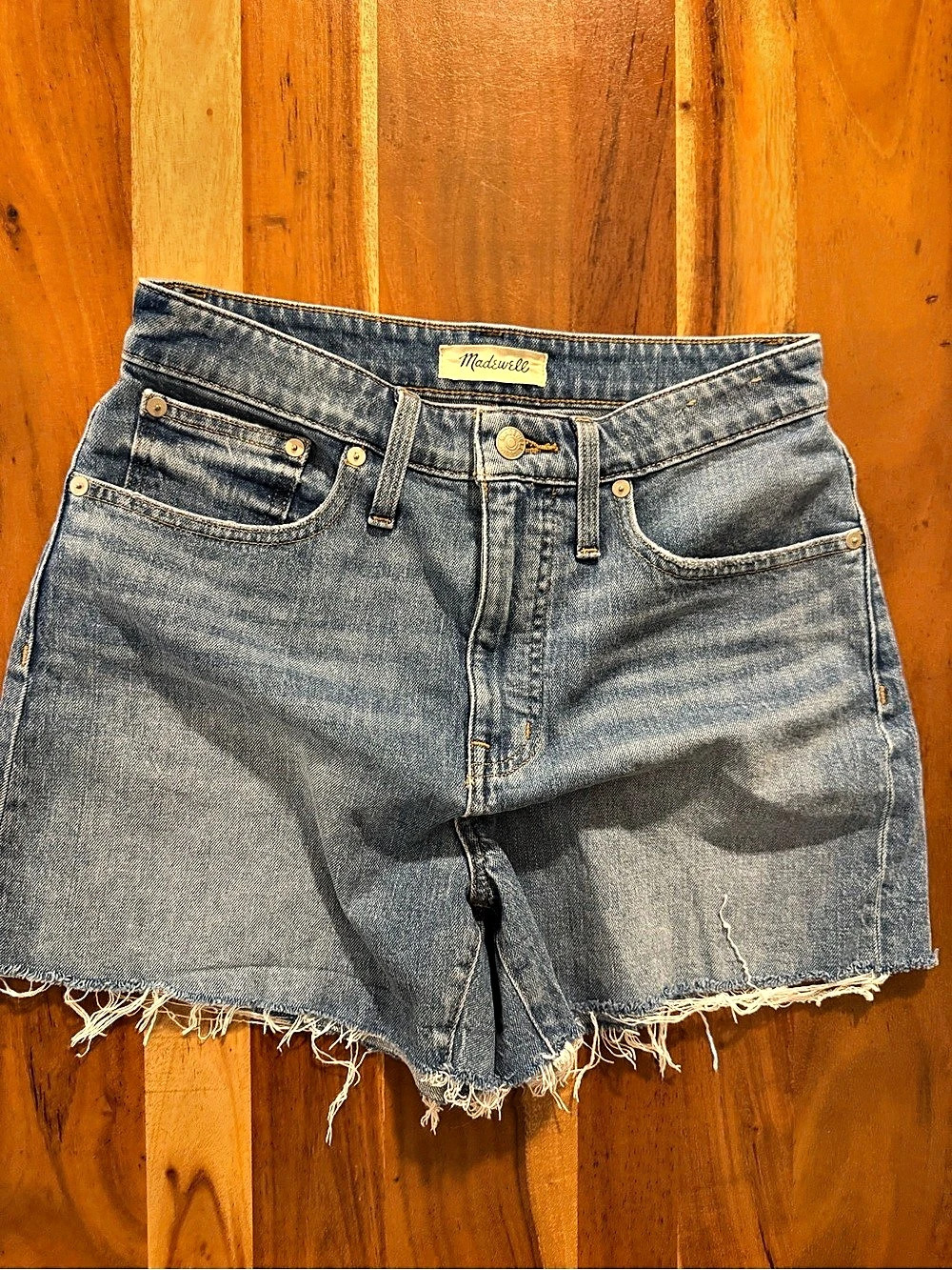 Madewell Curvy High-Rise Denim Shorts Blue Waist 28